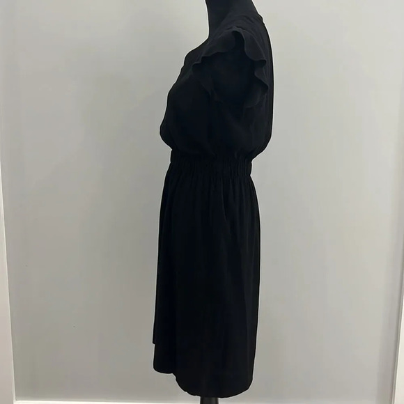 KATE SPADE New York Frill in Black Flutter Sleeve Fluid Crepe Dress size 10 - Picture 5 of 10